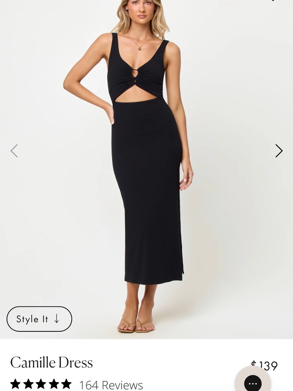 l*space Camille Cutout Midi Dress in Black